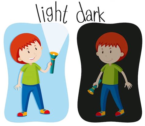 Free Vector Opposite Adjectives With Light And Dark