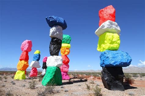 Seven Magic Mountains Adds Color To Desert Near Las Vegas
