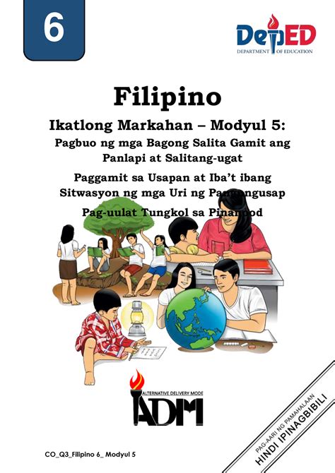 Filipino 6 Q3 Mod5 Pagbuo Ng Mga Bagong Salita Gamit Ang Panlapi At