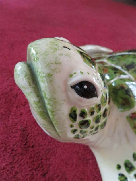 Whimsical Large Scale Ceramic Sea Turtle Mid Century Modern Ceramic