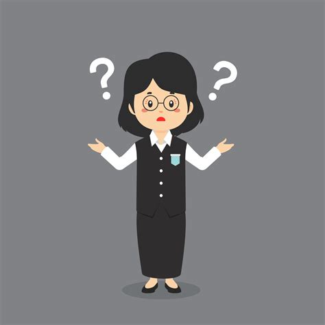 Confused Teacher With Question Marks 2198477 Vector Art At Vecteezy