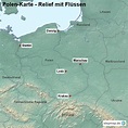 StepMap - Landkarte Polen (Karte mit Relief und Flüssen) - Landkarte ...