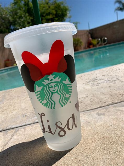 Minnie Mouse Inspired Starbucks Cup Personalized Starbucks Etsy