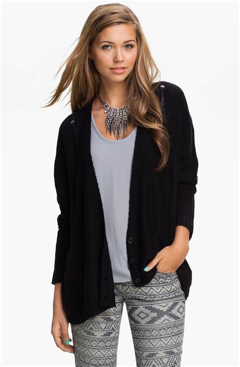 Love By Design Distressed Cardigan Juniors Nordstrom