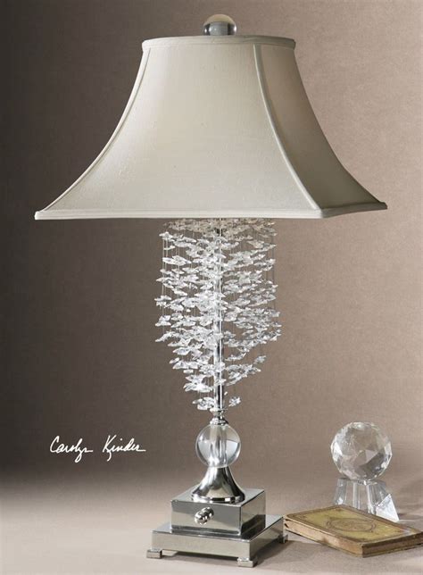 9, and a width and depth of: Crystal Cascade Lamp by Carolyn Kinder | Silver table ...