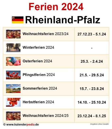 Ferien Rheinland Pfalz 2024 Übersicht Der Ferientermine