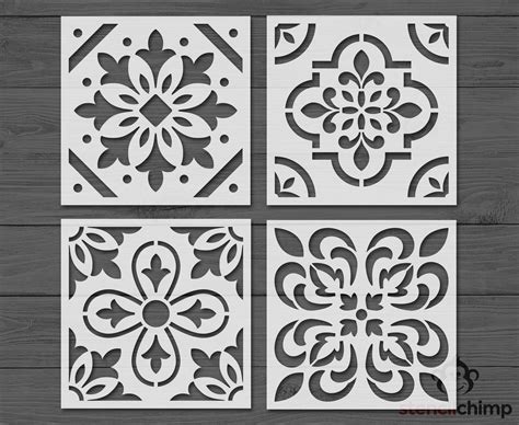 Reusable Tile Stencil Bundle Decorative Tile Stencil Kitchen Etsy