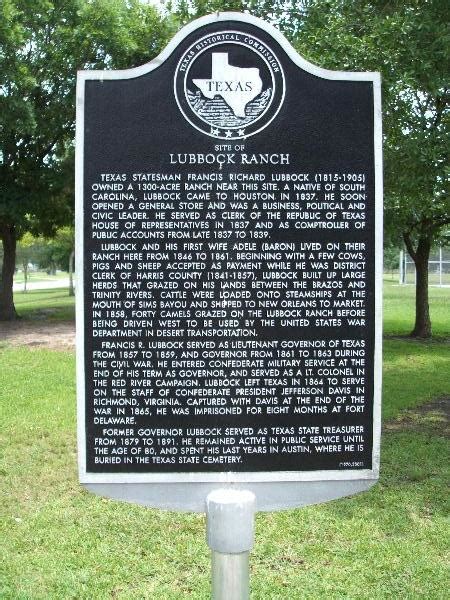 Site Of Lubbock Ranch Texas Historical Markers On