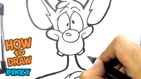 How To Draw Pinky From Pinky And The Brain Cartoon Drawing Youtube