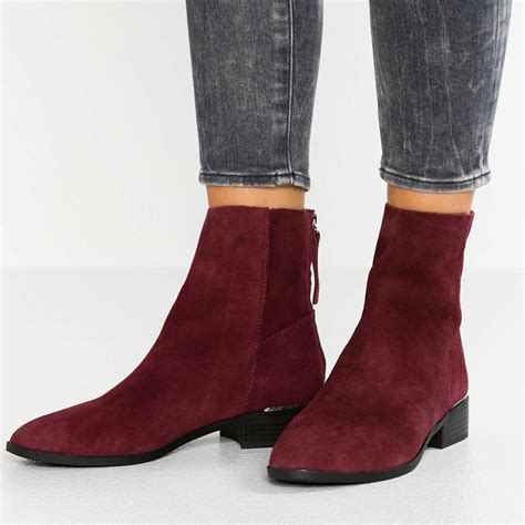 ladies ex topshop koko burgundy leather suede ankle chelsea boots shoes size 2 9 ebay