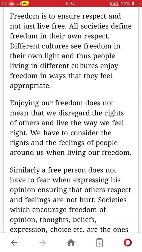 What Freedom Means To You Essay Freedom Essay For Students In