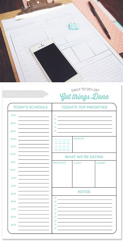Then throw away all your old lists. Printable Daily To Do List and Tips for a more Productive Day