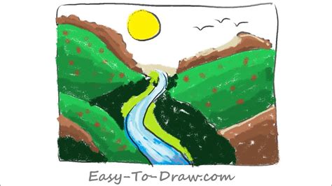 How To Draw A Plentiful River Valley Free And Easy Tutorial Youtube
