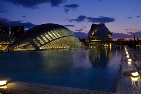 City Of Arts And Sciences At Dusk Valencia Spain Editorial Stock