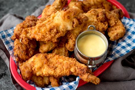 Fry chicken tenders in three batches for 2 minutes on each side. Buttermilk Chicken With Honey Mustard Mayo