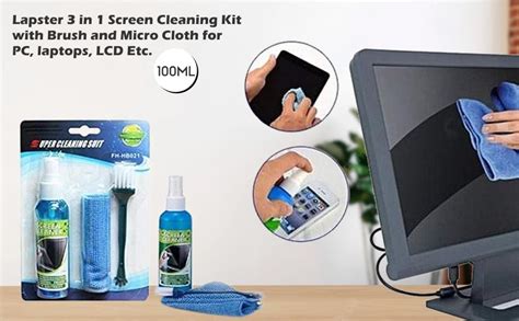 Lapster 3 In 1 Screen Cleaning Kit With Brush And Micro Cloth For Pc