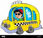 Conductor de taxi de dibujos animados - ilustración aislada Fotografía ...