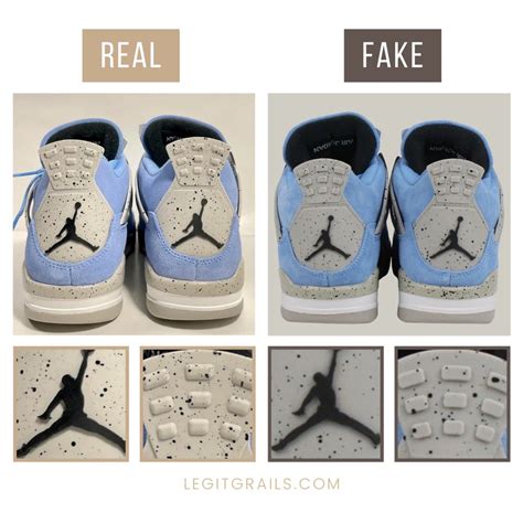 How To Spot Real Vs Fake Jordan 4 Retro University Blue Legitgrails