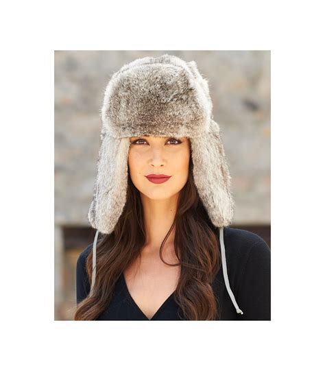 The Moscow Full Fur Rabbit Ladies Russian Hat In Grey