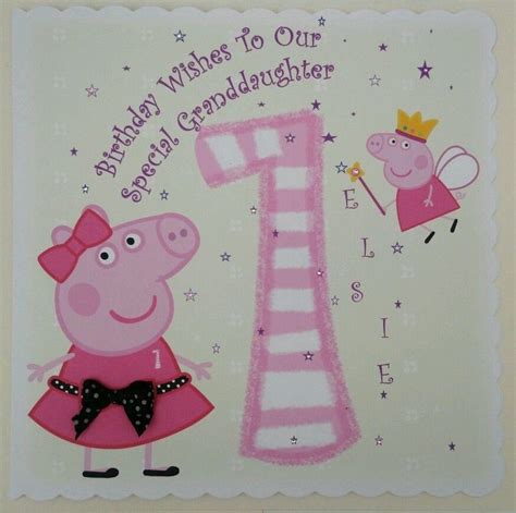 Personalised 2nd Birthday Card Peppa Pig Granddaughter Any Etsy