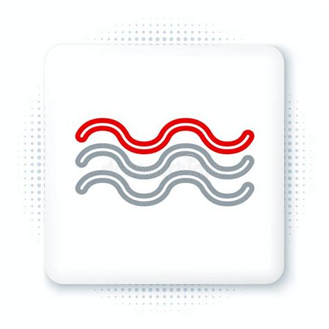 Line Waves Icon Isolated On White Background Colorful Outline Concept