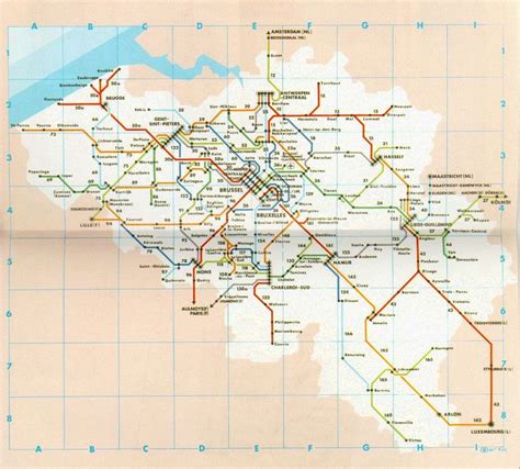 Map Of The Belgian Railways Network And Stations België Kaarten