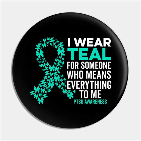 I Wear Teal For Ptsd Awareness Teal Ribbon Pcos Warrior Ptsd