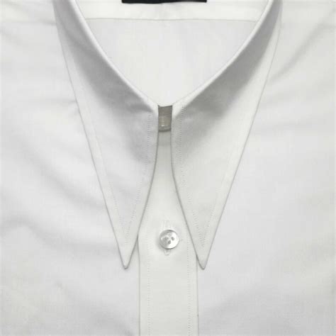 Goodfellas Revival Spearpoint Collar Plain White Formal Eveaning Dress