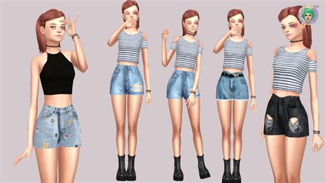My Sims 4 Blog Vintage High Waisted Denim Shorts By