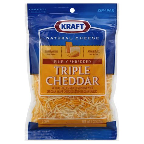 Upc 021000027477 Kraft Natural Finely Shredded Triple Cheddar Cheese