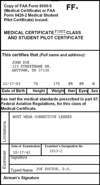 Faa Medical Certification Requirements