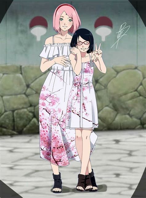 Sarada E Sakura Uchiha Boruto Naruto Next Generations Personnages