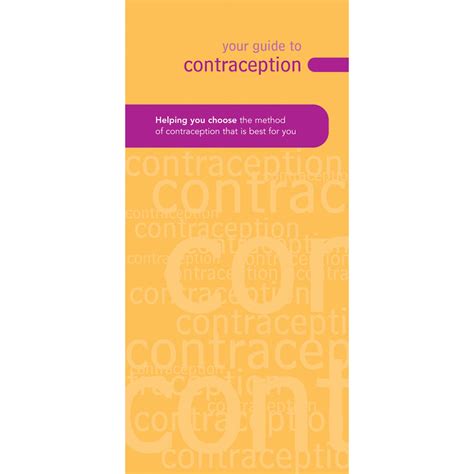 Your Guide To Contraception Contraceptive Methods Booklets Pack Of 50