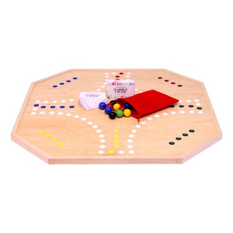 Wooden Marble Chase Cards N Marbles Board Game Set Large 25 Wide