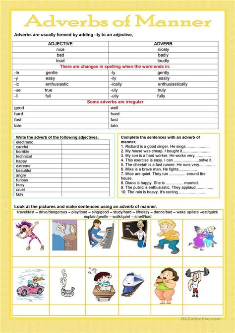 Adverb Of Manner Worksheet For Grade Pdf