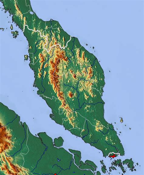 The Topography Of Peninsular Malaysia Peninsular Malaysia Malaysia