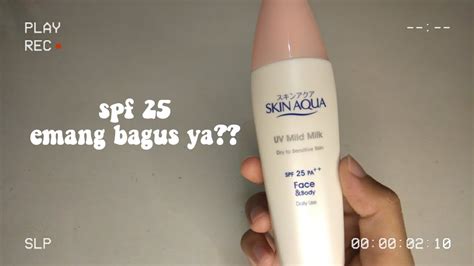 Review Sunscreen Skin Aqua Mild Milk Spf 25 Youtube