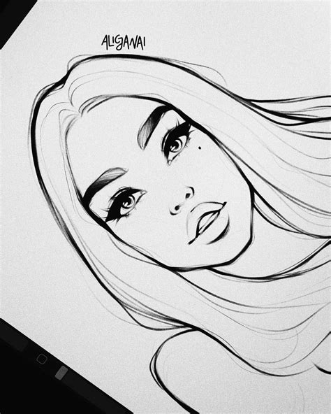 Face Sketch Made On Ipad Procreate By Alicjanai Beauty Art Drawings