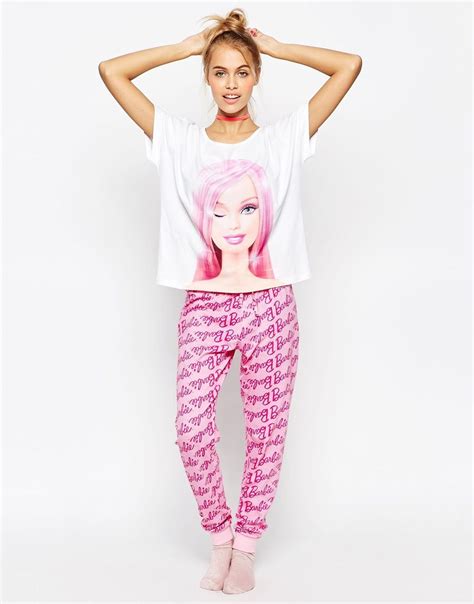 Image 4 Of Asos Winking Barbie Tee And Long Leg Pyjama Set Pajama Set Cute Girl Outfits