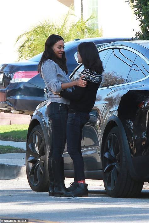Mila Kunis And Zoe Saldana Share A Warm Hug As They Run Into Each Other In Los Angeles Daily