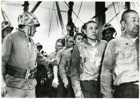 Japanese prisoners of war being evacuated from Iwo Jima Island, Japan ...
