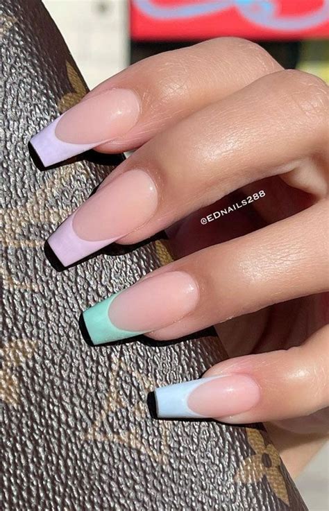 The Prettiest Summer Nail Designs We Ve Saved Pastel French Tips In Ballerina Nails