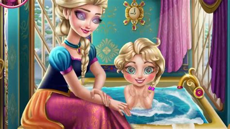 Baby Elsa Takes A Bath Frozen 2 Game For Kids Youtube