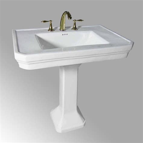 As a bathroom style statement, bathroom sinks with pedestal can go a long way. Victorian 32" Pedestal Combo Bathroom Sink in White with ...