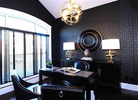 Stunning Wallpapers In 20 Home Office And Study Spaces Home Design Lover