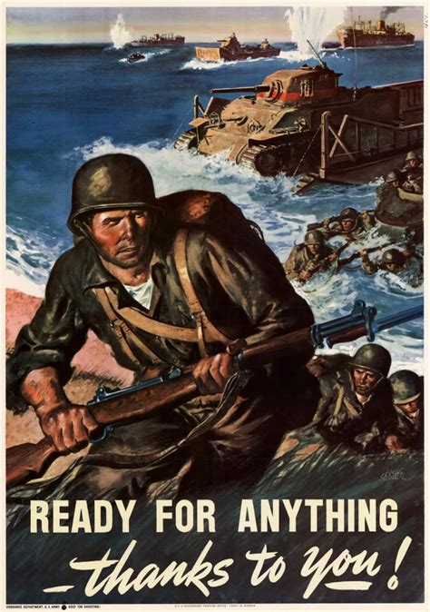 Normandy Landing Battle WW2 Propaganda Poster Vintage Retro Poster