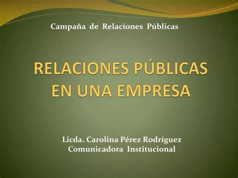 PPT RELACIONES PÚBLICAS EN UNA EMPRESA PowerPoint Presentation free