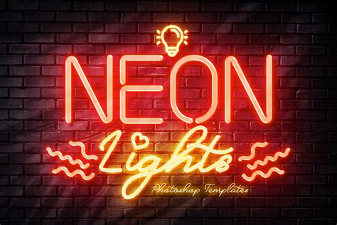 Neon Lights Photoshop Templates Design Cuts