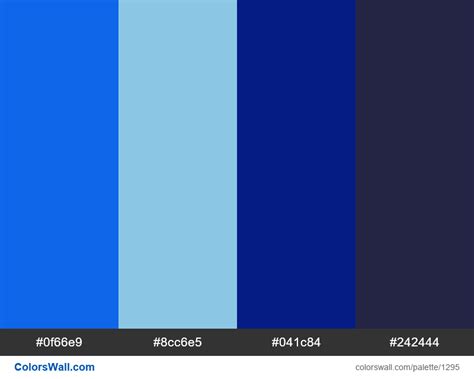 Neon Blue Colors Palette 0f66e9 8cc6e5 041c84 Colorswall