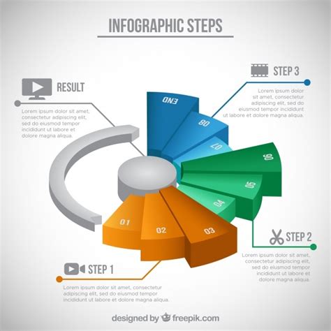 Free Vector Infographic Steps In Isometric Design